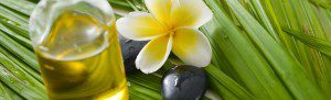 Plumeria with bottle